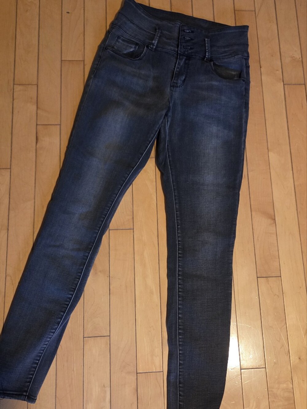 Womens Dark Grey Wash Stretch Skinny Jeans